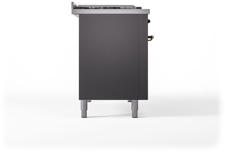 Ilve UN48FSQNMPMGB Graphite Matte With Bronze Knobs, Natural Gas