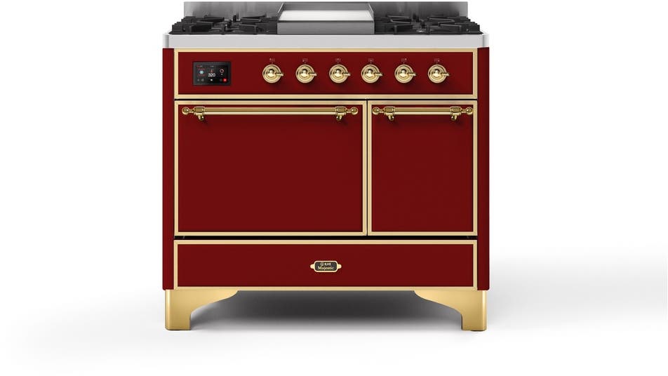 Ilve UMDI10QNS3BUG Burgundy W/ Brass Trim