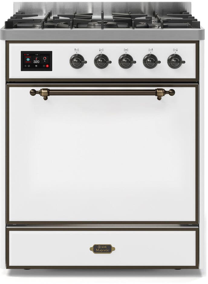 Ilve UM30DQNE3WHBLP Liquid Propane In White W/ Bronze Trim