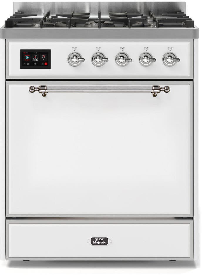 Ilve UM30DQNE3WHCLP Liquid Propane In White W/ Chrome Trim