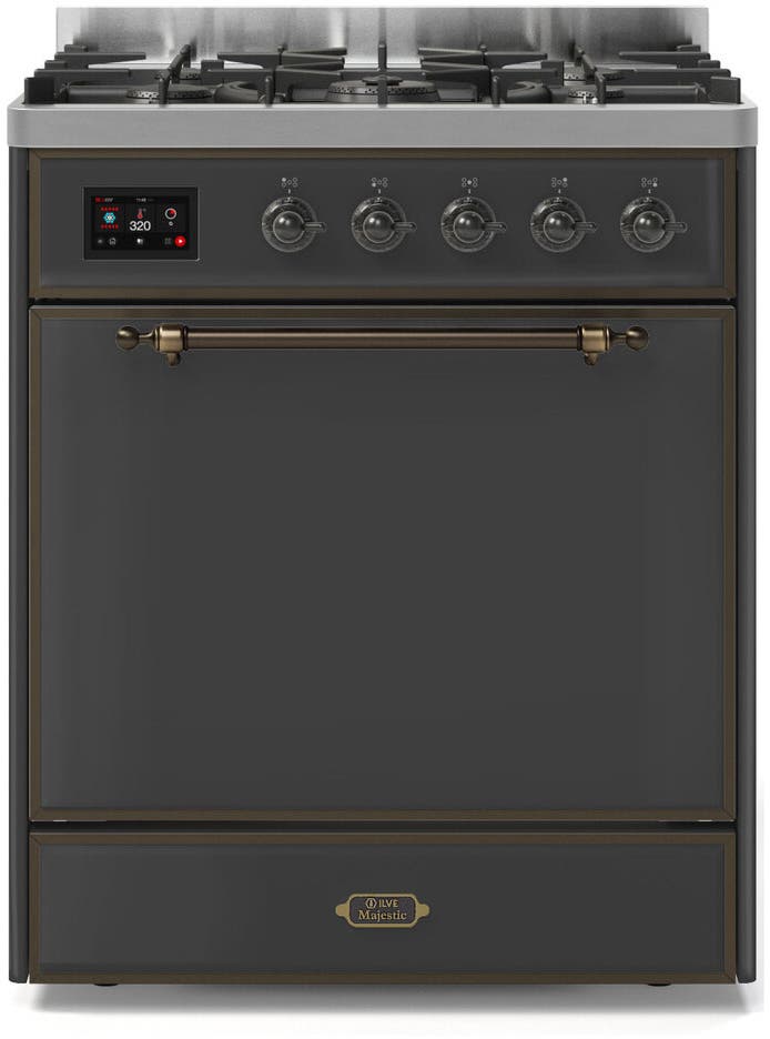 Ilve UM30DQNE3MGB Natural Gas In Matte Graphite W/ Bronze Trim
