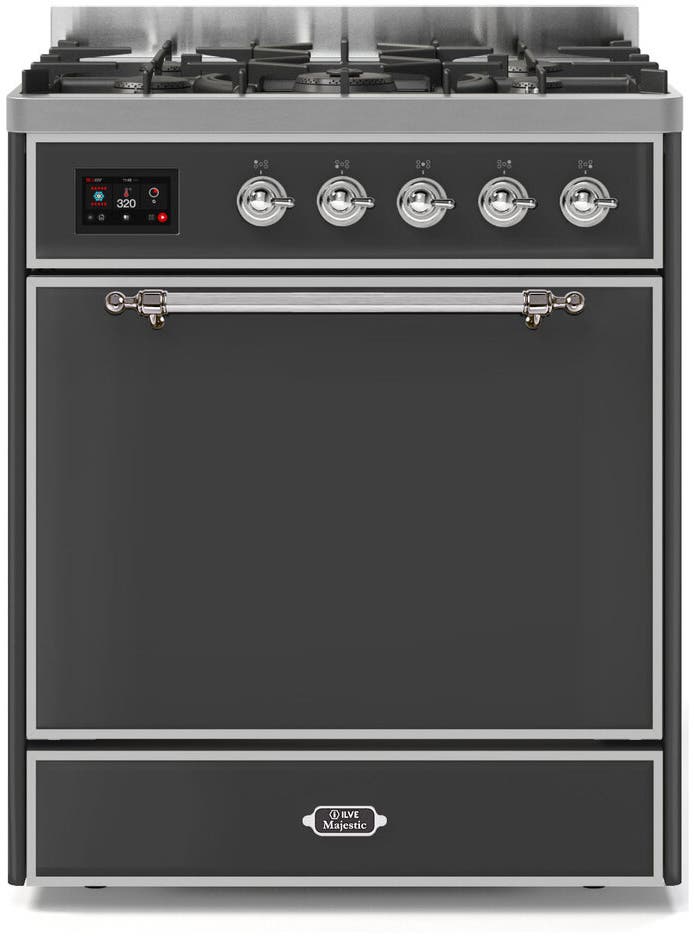Ilve UM30DQNE3MGC Natural Gas In Matte Graphite W/ Chrome Trim