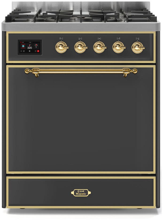 Ilve UM30DQNE3MGG Natural Gas In Matte Graphite W/ Brass Trim