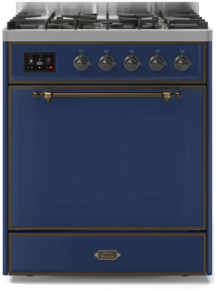 Ilve UM30DQNE3MBBLP Liquid Propane In Midnight Blue W/ Bronze Trim