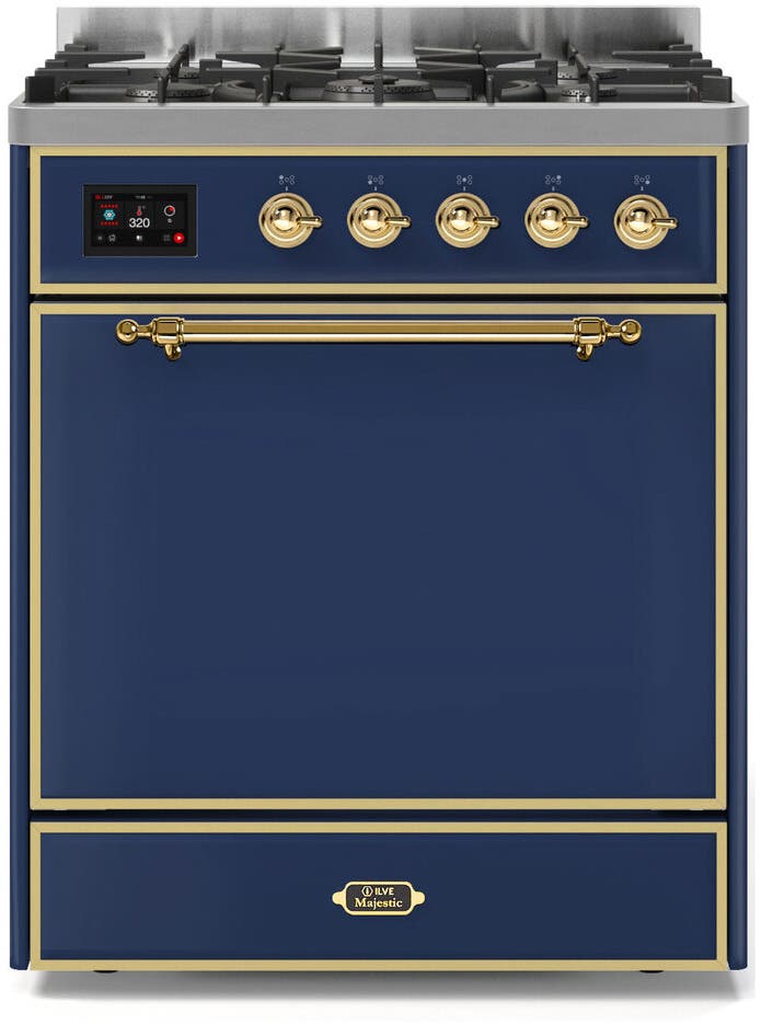 Ilve UM30DQNE3MBGLP Liquid Propane In Midnight Blue W/ Brass Trim