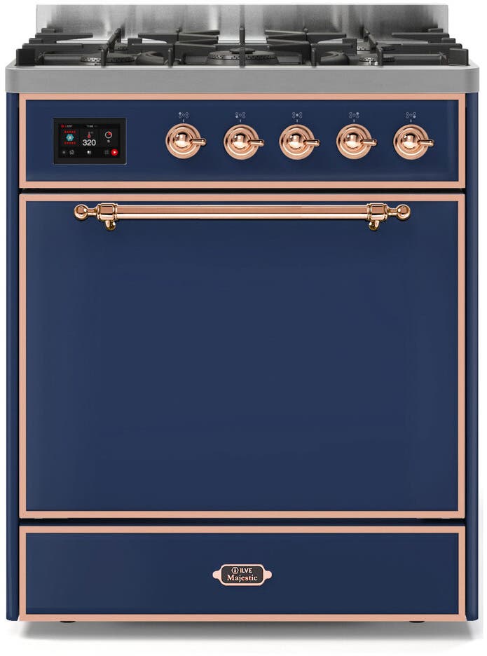 Ilve UM30DQNE3MBP Natural Gas In Midnight Blue W/ Copper Trim