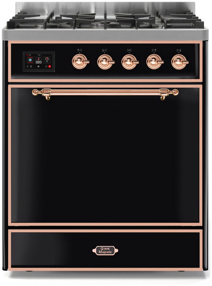 Ilve UM30DQNE3BKPLP Liquid Propane In Glossy Black W/ Copper Trim