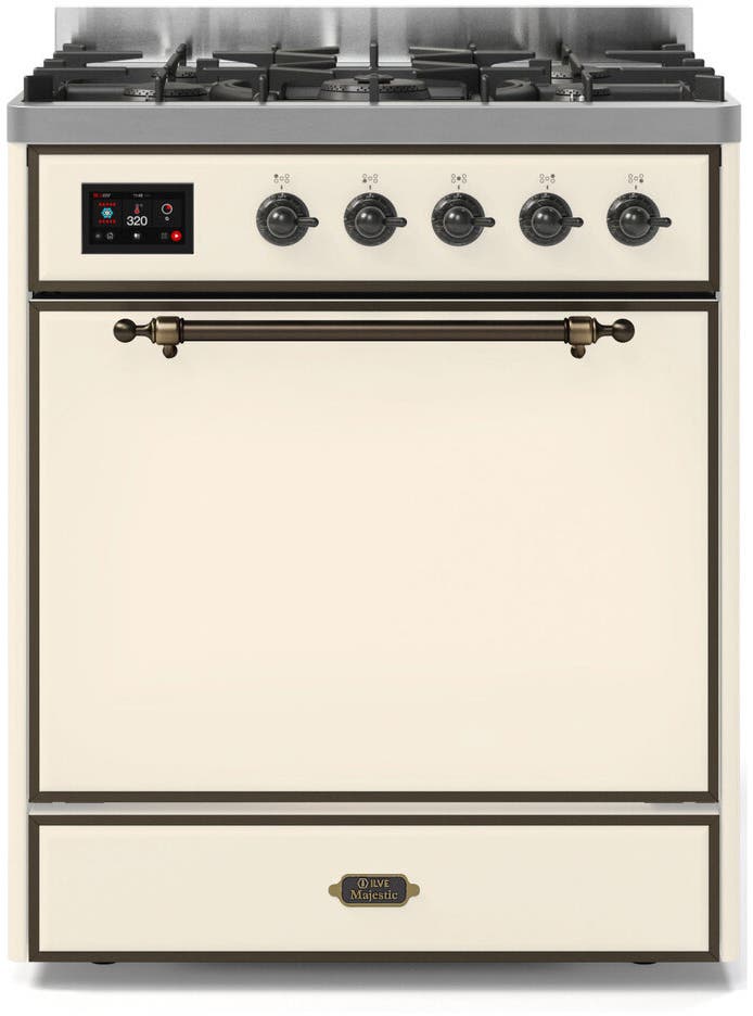 Ilve UM30DQNE3AWB Natural Gas In Antique White W/ Bronze Trim