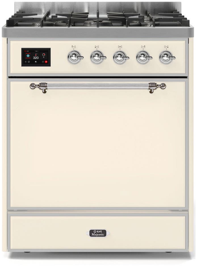 Ilve UM30DQNE3AWCLP Liquid Propane In Antique White W/ Chrome Trim