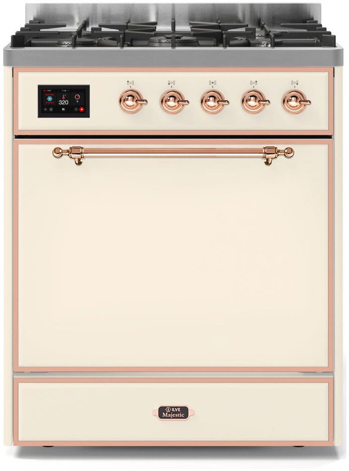 Ilve UM30DQNE3AWP Natural Gas In Antique White W/ Copper Trim