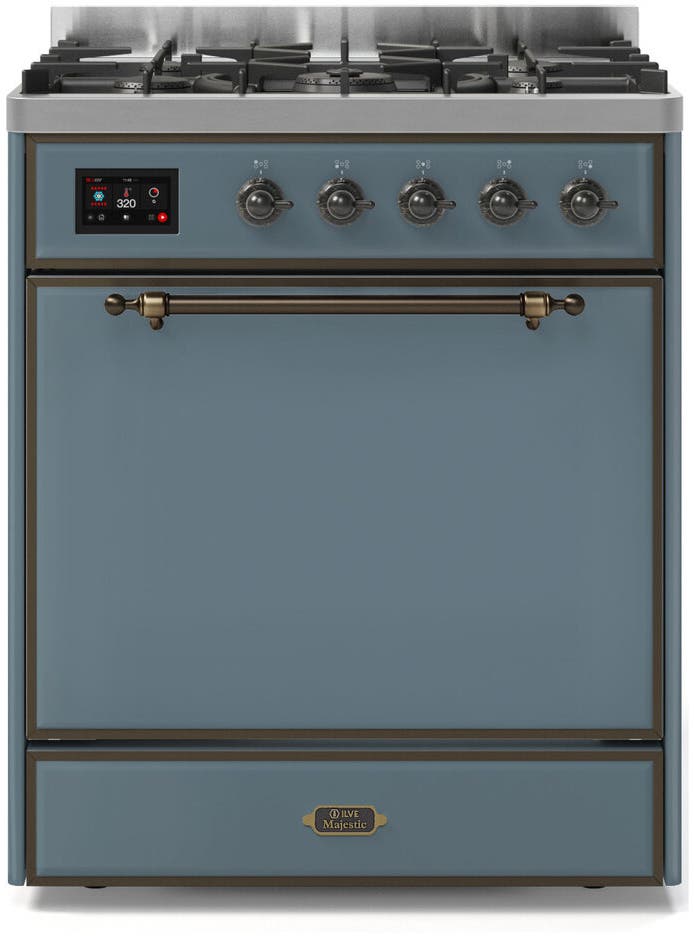 Ilve UM30DQNE3BGB Natural Gas In Blue Grey W/ Bronze Trim