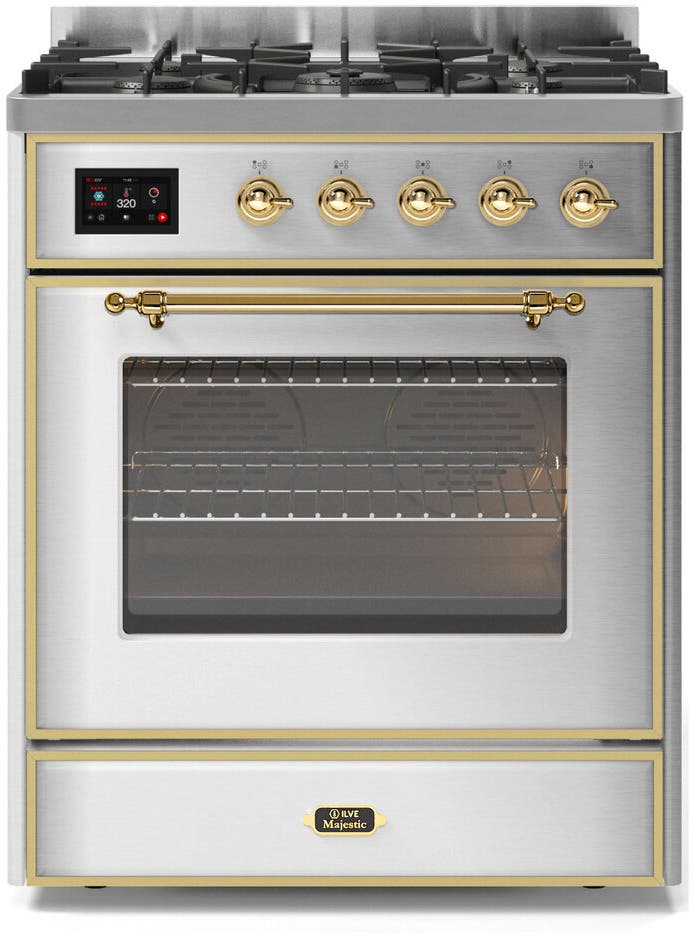 Ilve UM30DNE3SSG Natural Gas In Stainless Steel W/ Brass Trim