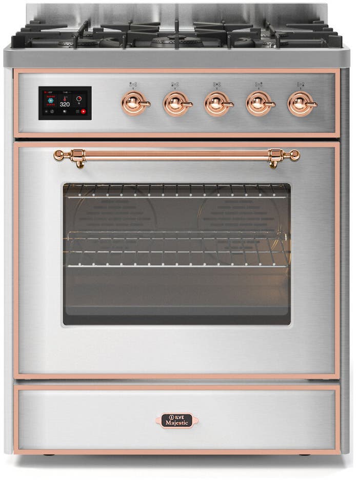 Ilve UM30DNE3SSP Natural Gas In Stainless Steel W/ Copper Trim