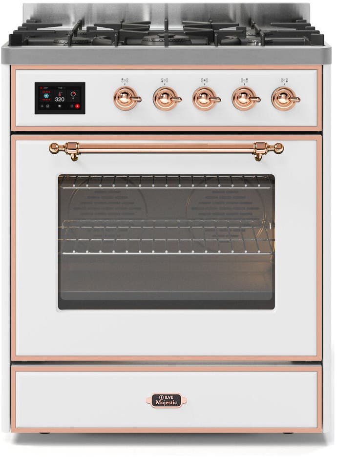 Ilve UM30DNE3WHP Natural Gas In White W/ Copper Trim