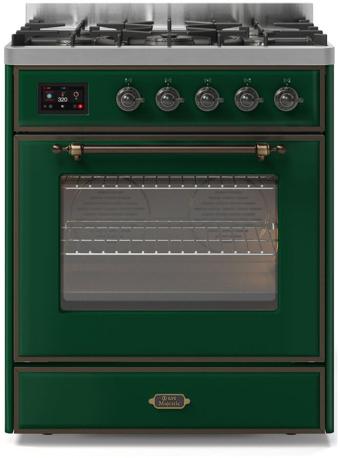 Ilve UM30DNE3EGB Natural Gas In Emerald Green W/ Bronze Trim