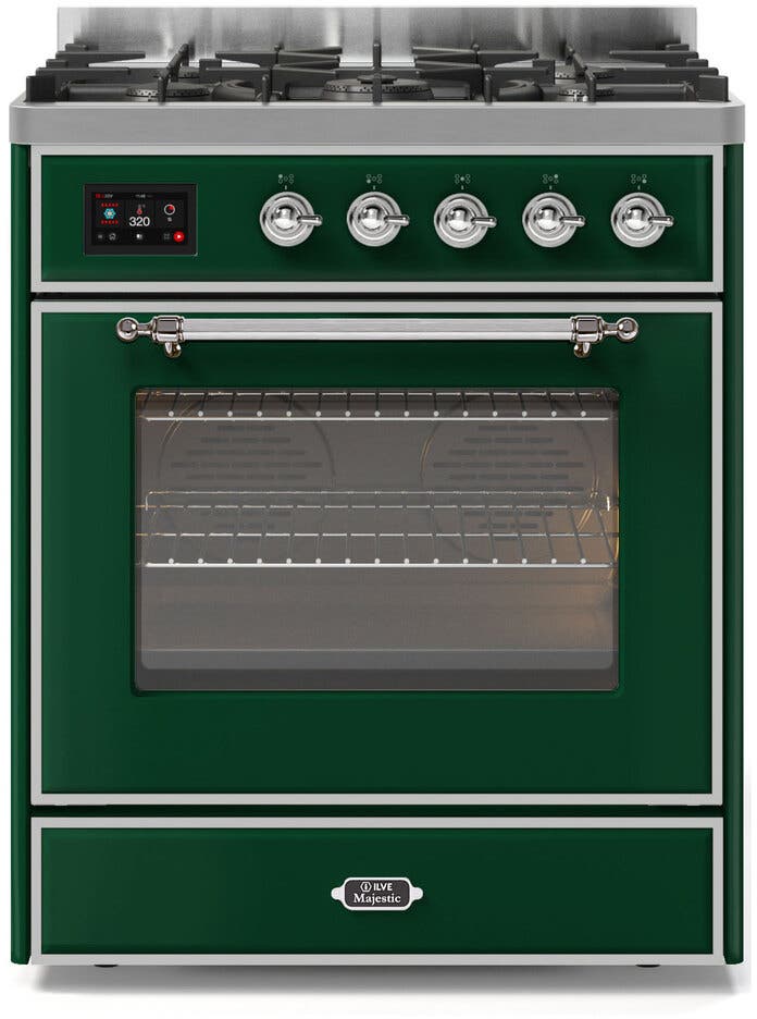Ilve UM30DNE3EGC Natural Gas In Emerald Green W/ Chrome Trim
