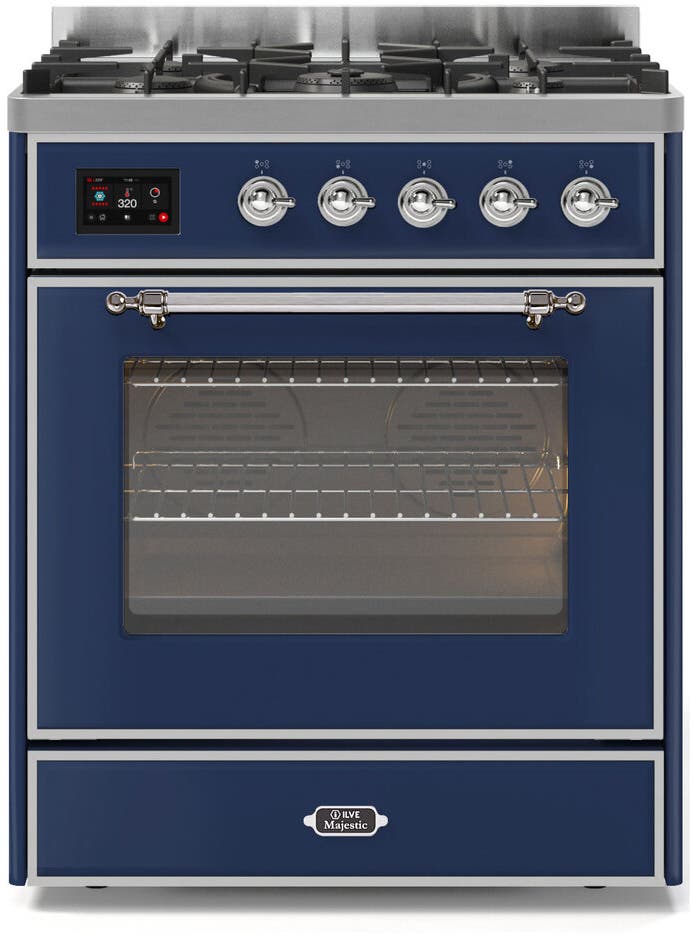 Ilve UM30DNE3MBC Natural Gas In Midnight Blue W/ Chrome Trim