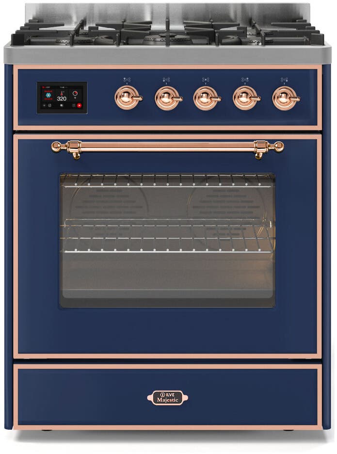 Ilve UM30DNE3MBP Natural Gas In Midnight Blue W/ Copper Trim