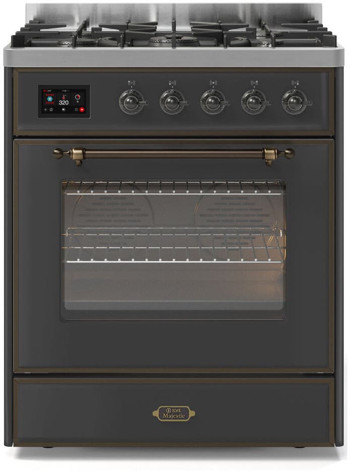 Ilve UM30DNE3MGB Natural Gas In Matte Graphite W/ Bronze Trim