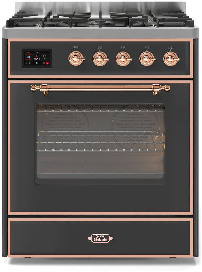 Ilve UM30DNE3MGP Natural Gas In Matte Graphite W/ Copper Trim
