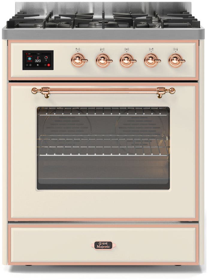 Ilve UM30DNE3AWP Natural Gas In Antique White W/ Copper Trim