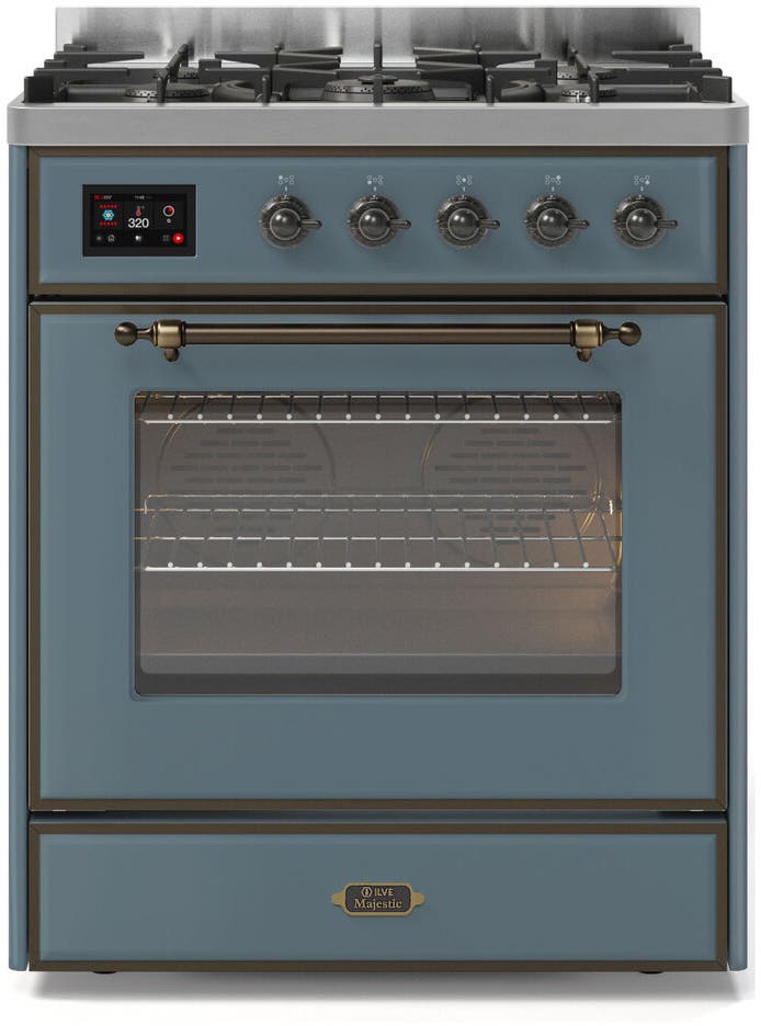 Ilve UM30DNE3BGB Natural Gas In Blue Grey W/ Bronze Trim