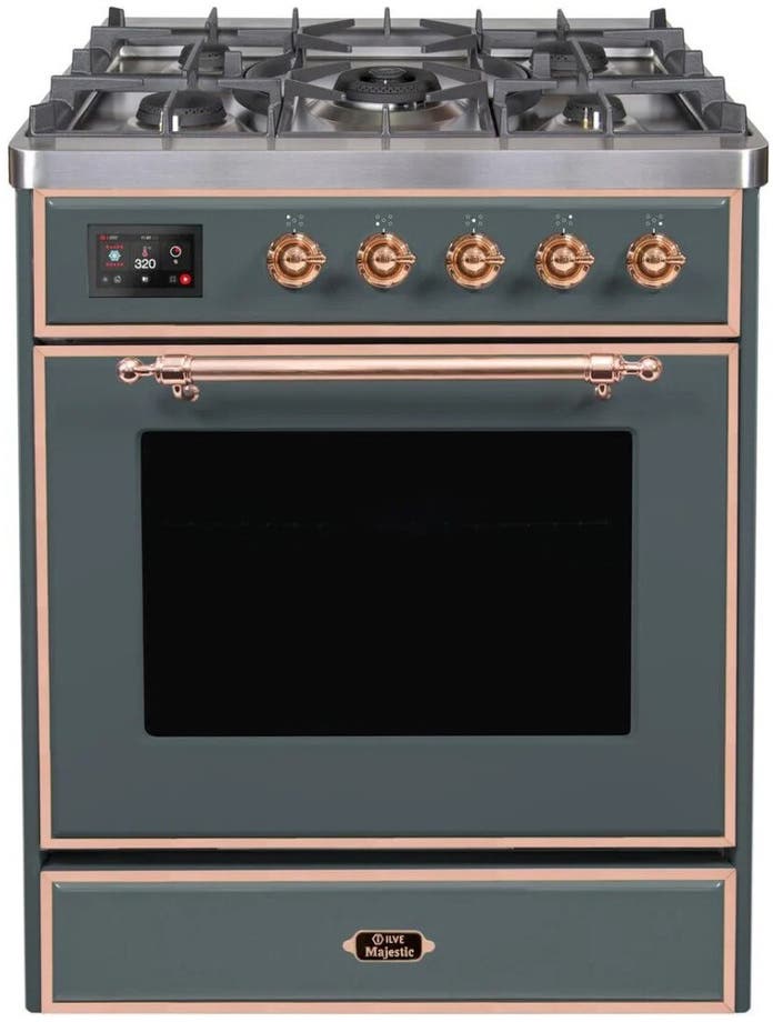 Ilve UM30DNE3BGP Natural Gas In Blue Grey W/ Copper Trim