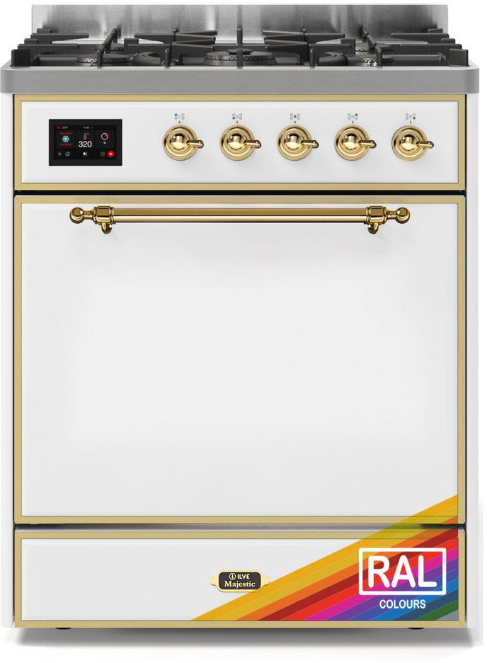 Ilve UM30DQNE3RAGLP Ral Custom Color With Brass Knobs, Liquid Propane