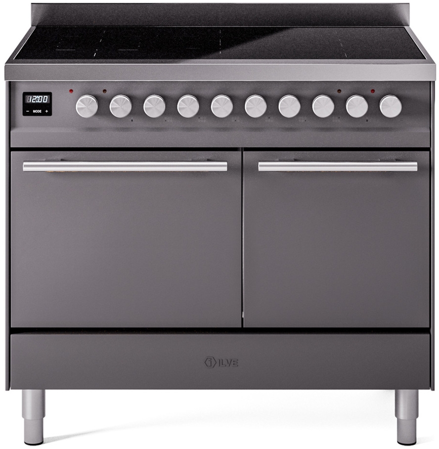 Ilve UPDI406QMPMG Graphite Matte With Stainless Steel Trim