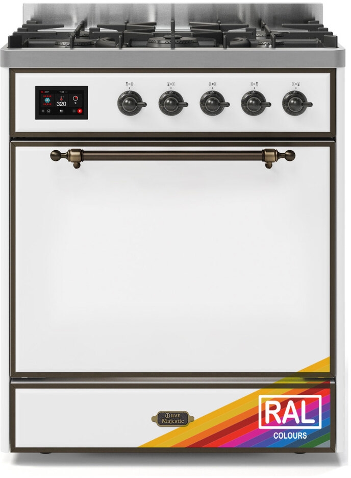 Ilve UM30DQNE3RABLP Ral Custom Color With Bronze Knobs, Liquid Propane