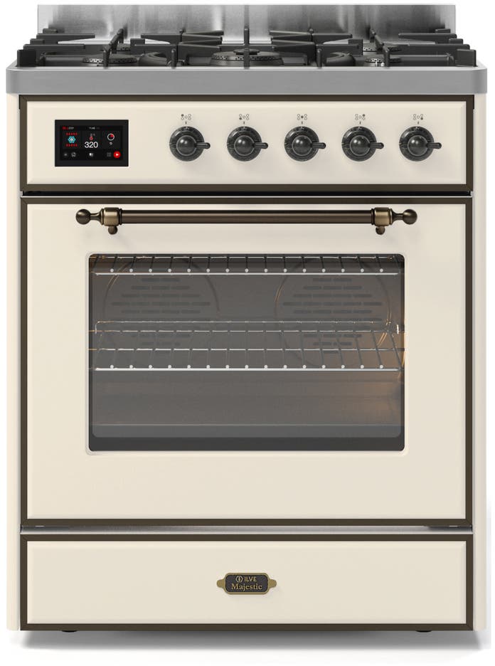 Ilve UM30DNE3AWB Natural Gas In Antique White W/ Bronze Trim