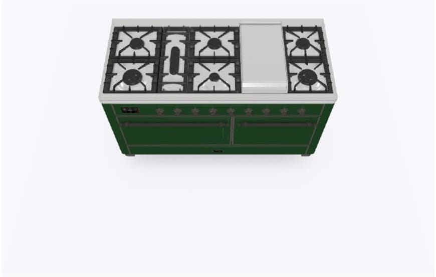 Ilve UM15FDQNS3EGBLP Liquid Propane In Emerald Green W/ Bronze Trim