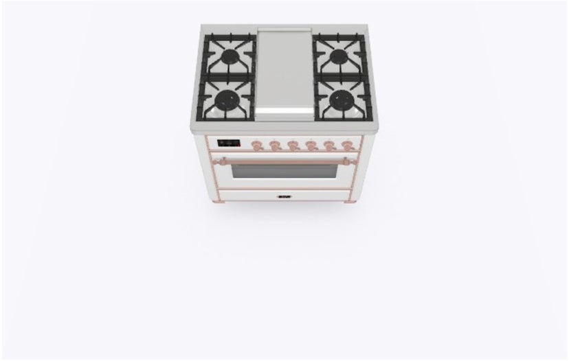 Ilve UM09FDNS3RAPLP 36" Dual Fuel Freestanding Range w/ 6 Sealed Burne...
