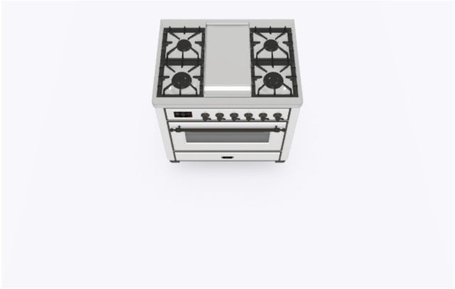 Ilve UM09FDNS3RABLP 36" Dual Fuel Freestanding Range w/ 6 Sealed Burne...