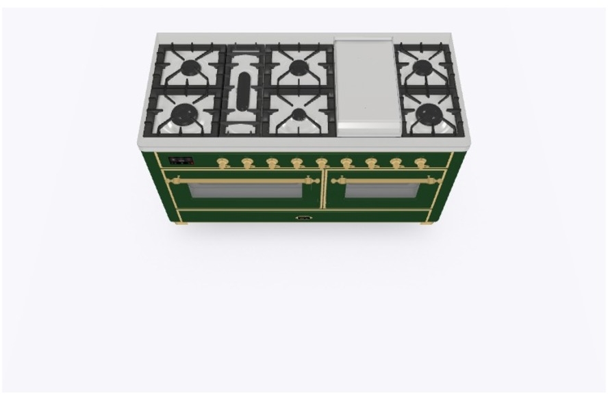 Ilve UM15FDNS3EGGLP Liquid Propane In Emerald Green W/ Brass Trim