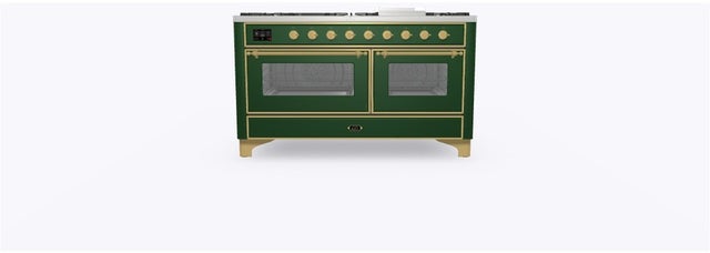 Ilve UM15FDNS3EGG 60" Dual Fuel Range with Double Ovens, 5.02 cu ft ...