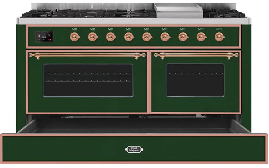 Ilve UM15FDNS3EGPLP Liquid Propane In Emerald Green W/ Copper Trim