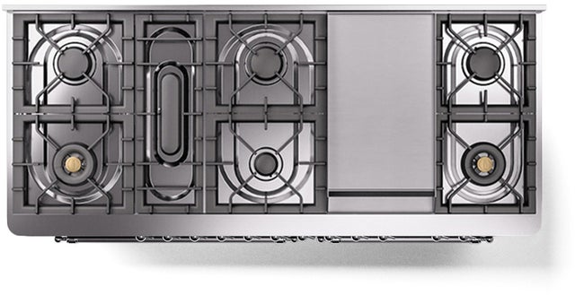 Ilve UM15FDNS3MBC 60" Dual Fuel Range with Double Ovens, 5.02 cu ft ...