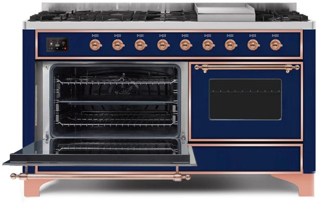 Ilve UM15FDNS3MBPLP 60" Dual Fuel Range with Double Ovens, 5.02 cu ft ...