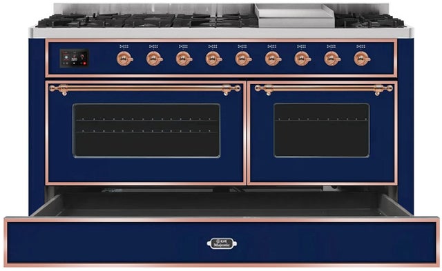 Ilve UM15FDNS3MBPLP 60" Dual Fuel Range with Double Ovens, 5.02 cu ft ...