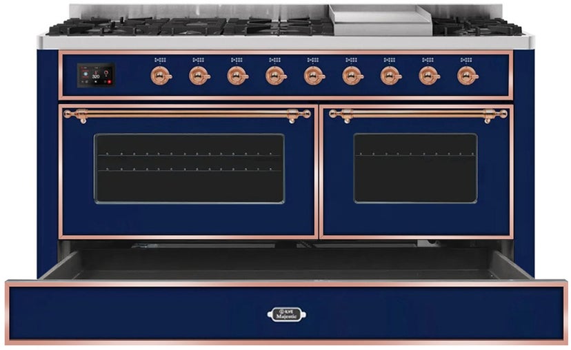 Ilve UM15FDNS3MBPLP 60" Dual Fuel Range with Double Ovens, 5.02 cu ft ...
