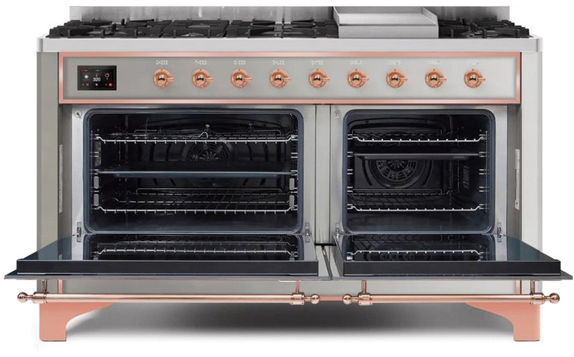 Ilve UM15FDNS3SSPLP 60" Dual Fuel Range with Double Ovens, 5.02 cu ft ...