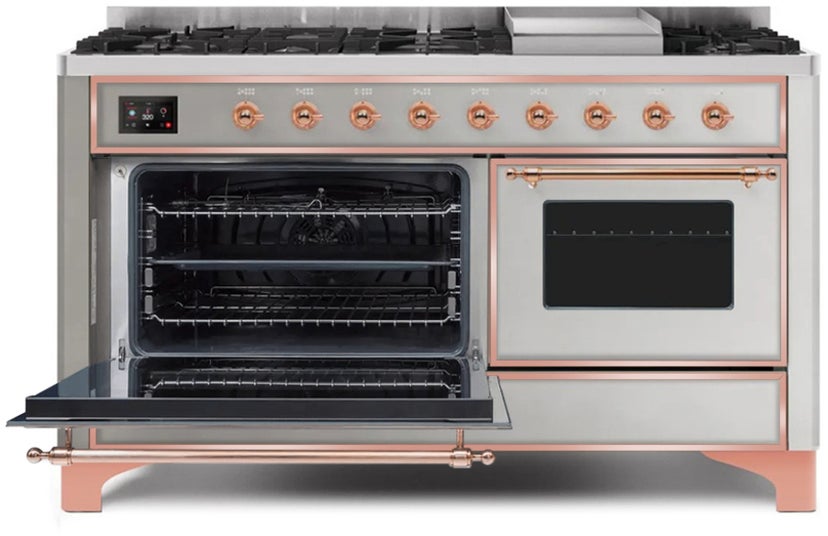 Ilve UM15FDNS3SSPLP 60" Dual Fuel Range with Double Ovens, 5.02 cu ft ...
