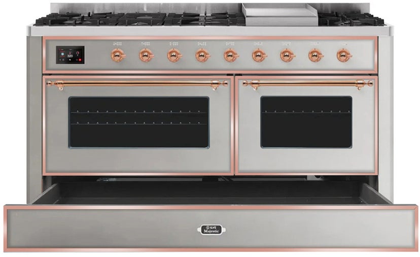 Ilve UM15FDNS3SSPLP 60" Dual Fuel Range with Double Ovens, 5.02 cu ft ...