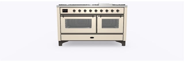 Ilve UM15FDNS3AWB 60" Dual Fuel Range with Double Ovens, 5.02 cu ft ...