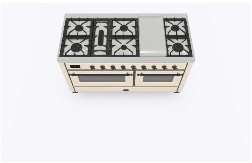 Ilve UM15FDNS3AWB 60" Dual Fuel Range with Double Ovens, 5.02 cu ft ...