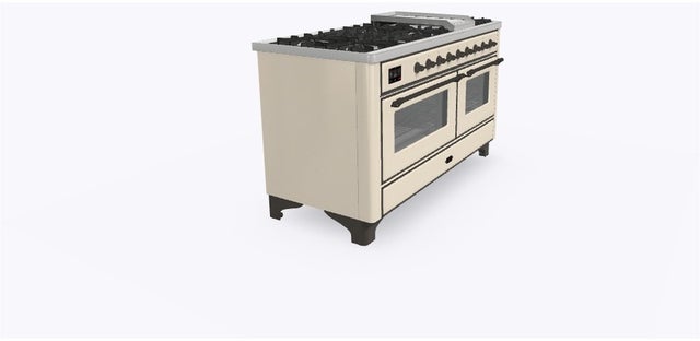 Ilve UM15FDNS3AWB 60" Dual Fuel Range with Double Ovens, 5.02 cu ft ...