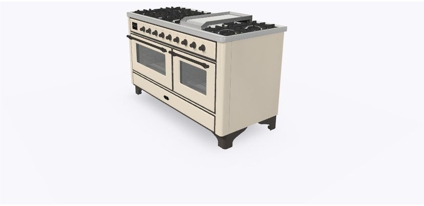 Ilve UM15FDNS3AWB 60" Dual Fuel Range with Double Ovens, 5.02 cu ft ...