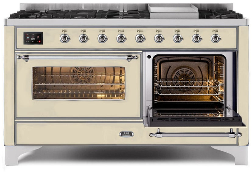 Ilve UM15FDNS3AWCLP 60" Dual Fuel Range with Double Ovens, 5.02 cu ft ...