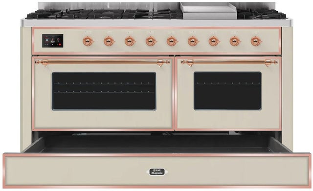 Ilve UM15FDNS3AWPLP 60" Dual Fuel Range with Double Ovens, 5.02 cu ft ...